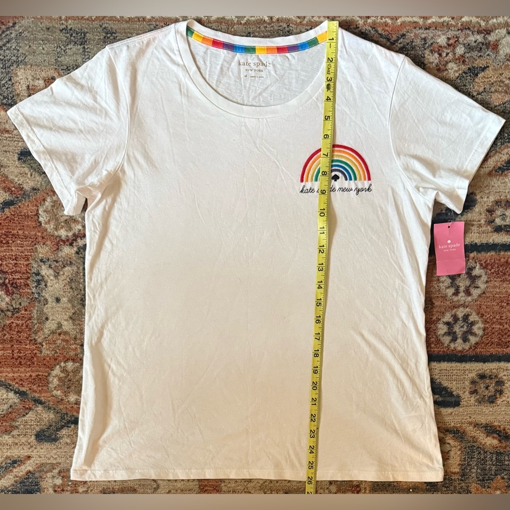 Kate Spade Rainbow Pride Gift Set Shirt Crossbody Bag & Keychain Charm NWT - Picture 6 of 16